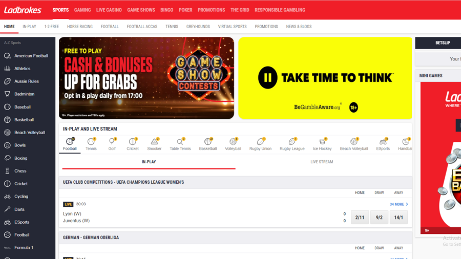 Ladbrokes screenshot image