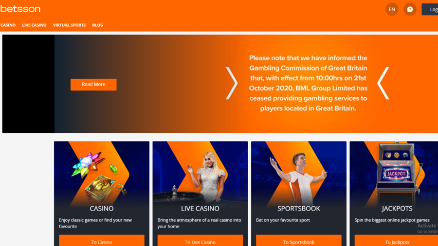 Betsson screenshot