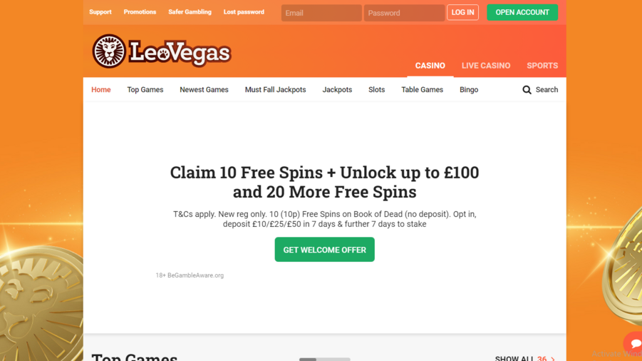 LeoVegas screenshot