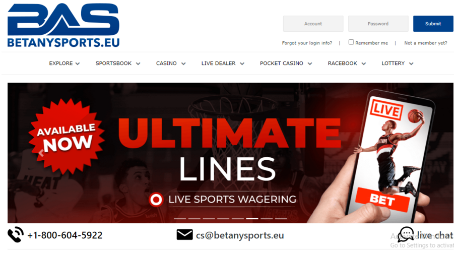 BetAnySports screenshot