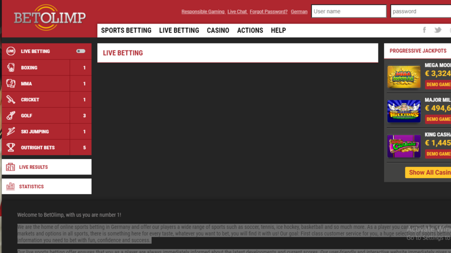 BetOlimp screenshot