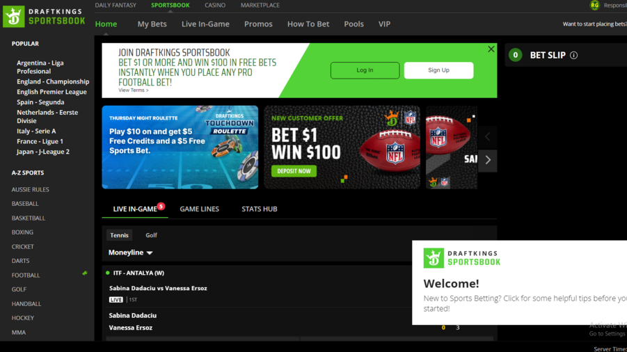 DraftKings Sportsbook screenshot image