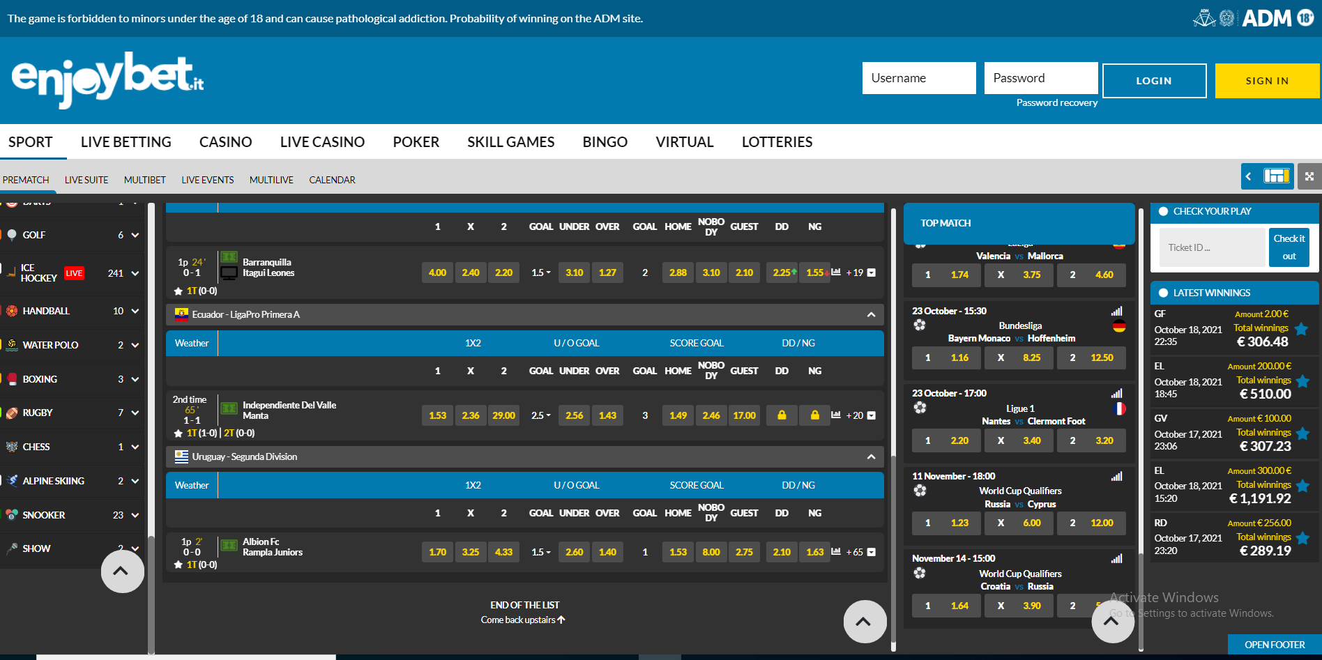 EnjoyBet screenshot