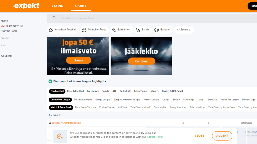 Expekt screenshot
