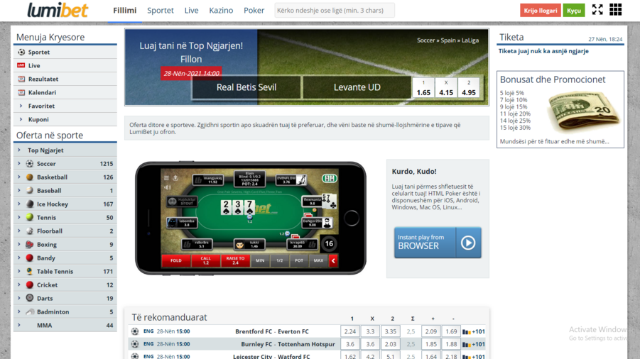Lumibet screenshot