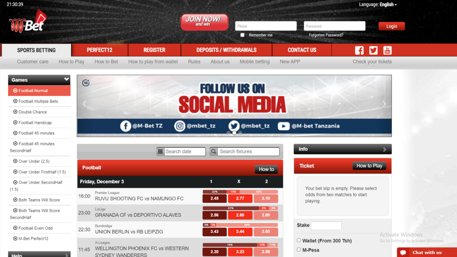 M-Bet screenshot
