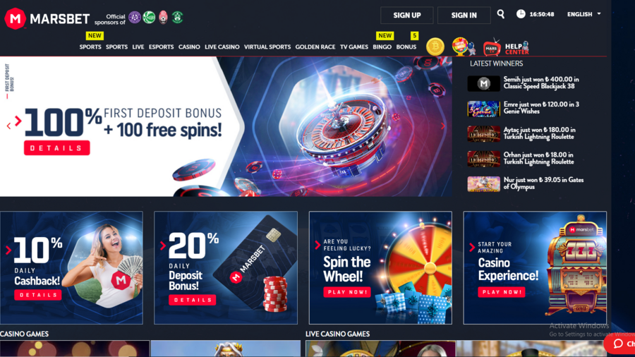 Marsbet screenshot