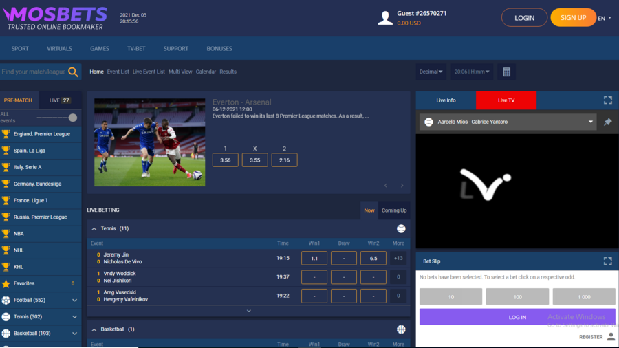 Mosbets screenshot