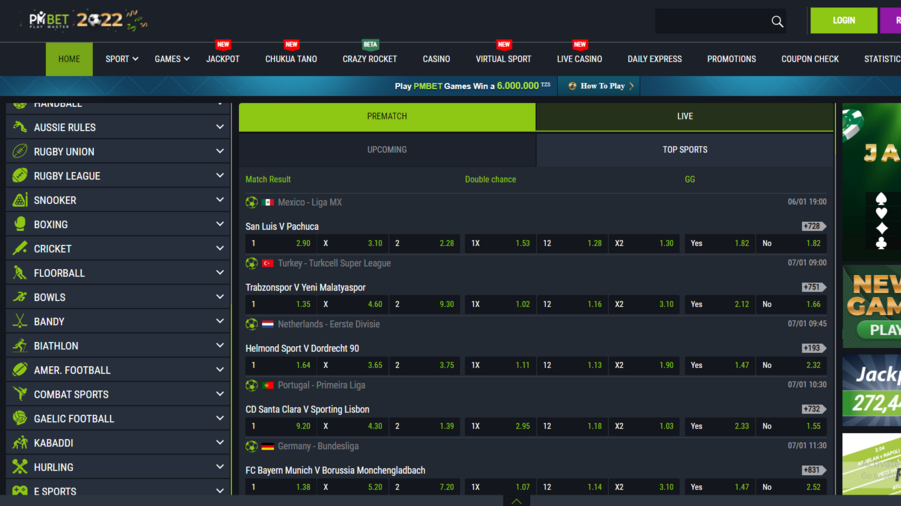 PM Bet screenshot