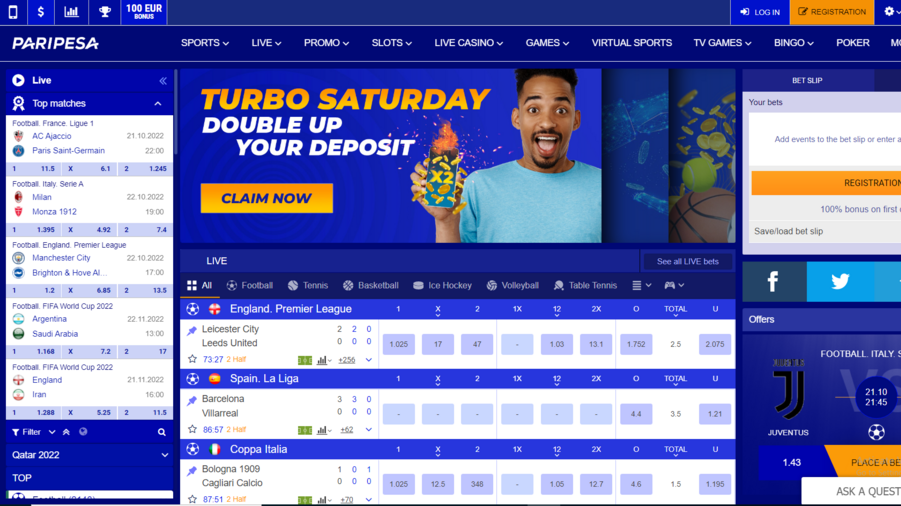 Paripesa screenshot