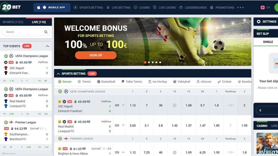 20Bet screenshot