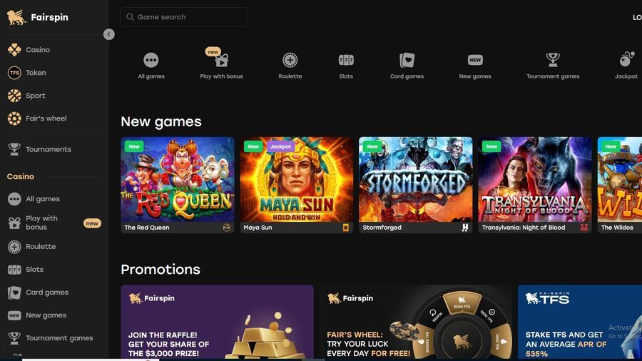 Fairspin screenshot